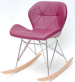 Крісло гойдалка Invar Rack Eames RAR шкірозамінник фіолетовий 61, Charles Eames Rocker Shell