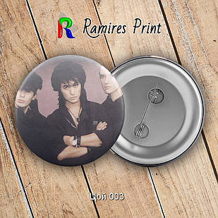 Значок 32 мм Цой і група Кино3