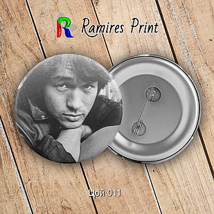 Значок 56 мм рок Цой і група Кіно 11