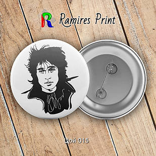 Значок 56 мм рок Цой і група Кіно 15