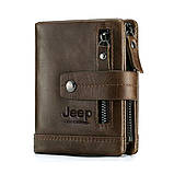 Чоловічий гаманець із натуральної шкіри. Шкіряний гаманець чоловічий портмоне зі шкіри Коричневий, фото 4
