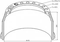 3464230101 / Тормозной барабан 410x180 MERCEDES-BENZ Actros, Atego, Axor, L 2638, MK, NG, O 371, O 400, O 500, SK