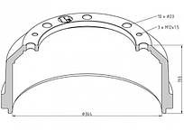 6774210401 / Тормозной барабан 364x132 MERCEDES-BENZ Atego, LK, LN, O 301, O 303, O 402, O 814, O 817