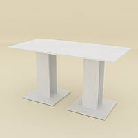 Большой кухонный стол КС-8 белый Компанит (140х70х74 см)