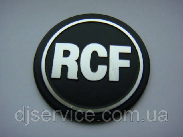 Значок , наклейка, логотип 40mm (metall) на сітку колонки RCF, фото 1