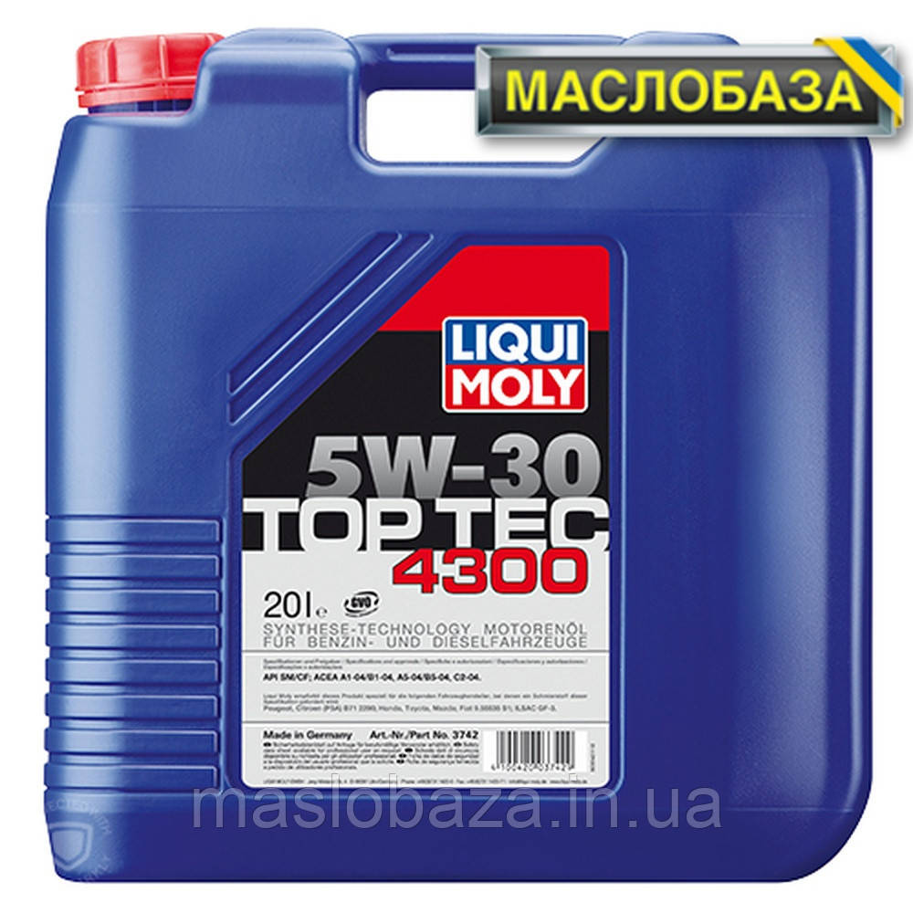 Liqui Moly Синтетичне моторне масло - Top Tec 4300 SAE 5W-30 20 л.