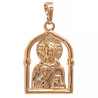 Ладанка лимонна позолота Образ Ісуса 2 см (Медичне золото)