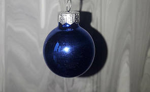 Новорічна куля скляна 2,5см синя мікс