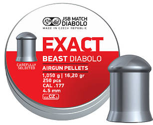 Кулі пневматичні JSB Diabolo Exact Beast 1.05 гр (250 шт) Кулі для воздушки Кульки 4.5 мм