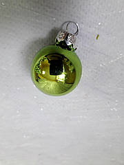 Новорічна куля скляна 2,5см зелена мікс