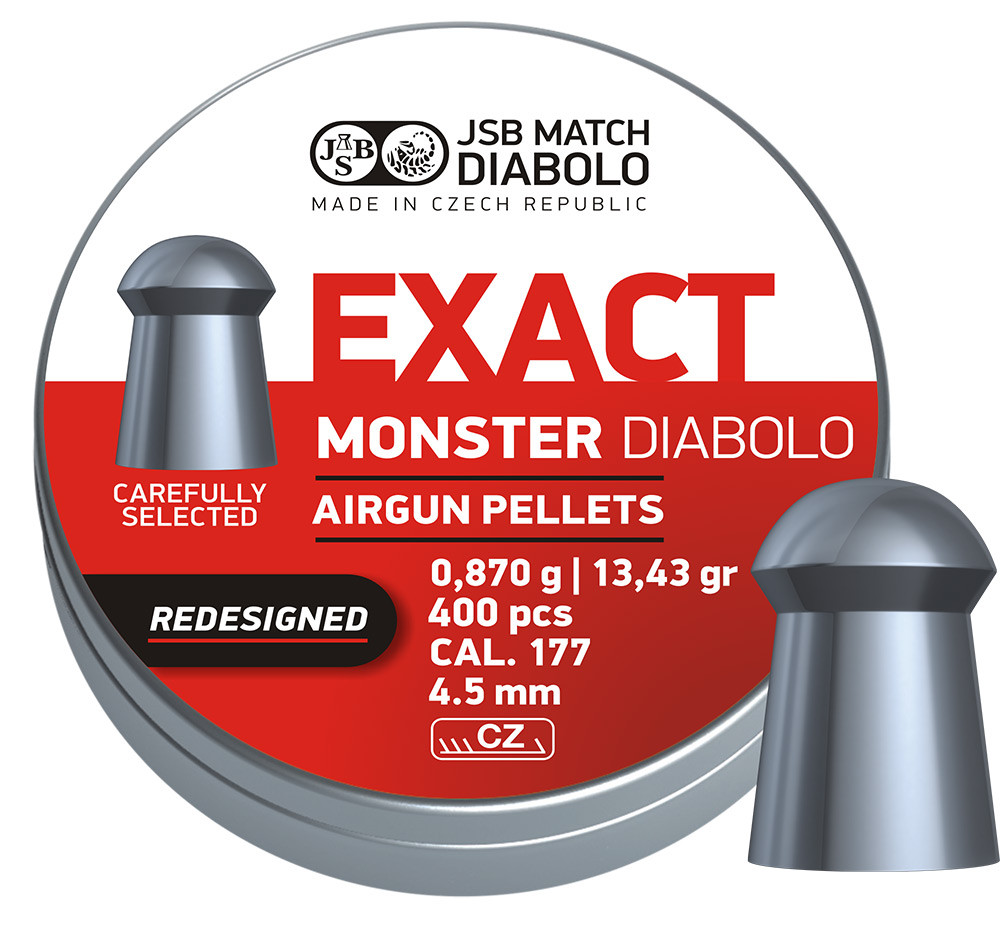Кулі пневматичні JSB Diabolo Exact Monster Redesigned 0.87 гр (400 шт) Кулі для воздушки Кульки 4.5 мм
