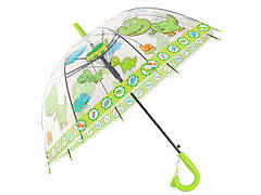 Парасолька дитяча "Дракошки", прозора, салатова, XI-018