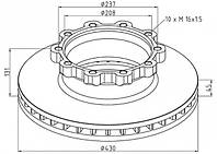 001402272 / Тормозной диск Ø430x131x45 SCANIA Bus - Serie 4, Bus - Serie F/K/N, Serie 4, Serie P,G,R,T