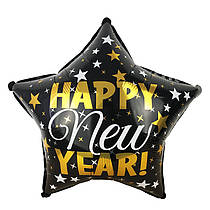 Фольгована кулька зірка "Happy New Year" 18" Китай