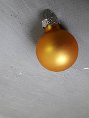 Новорічна кулька скляна 3см помаранчева мікс