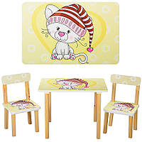 Стол детский и стулья яркий с котиком Bambi 501-17