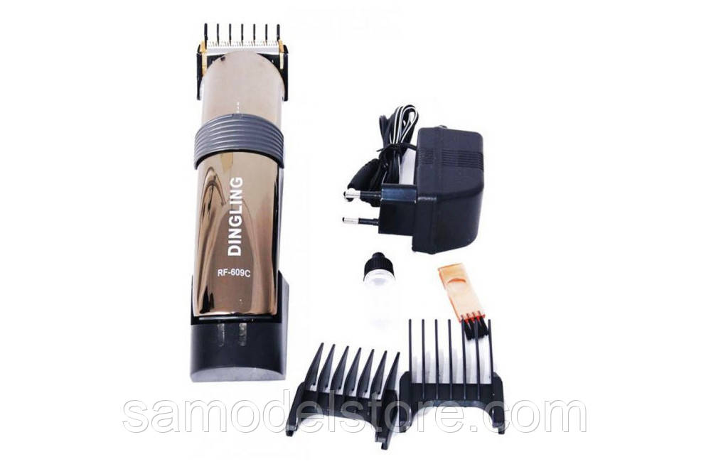Машинка для стриження волосся від мережі, з акумулятором і 4 насадками RF-609C, фото 1