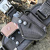 Кобура набедрена ПМ з кишенею для магазину (Чорний / oxford 600d) з платформою, фото 2
