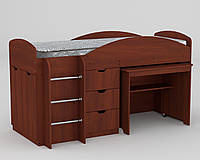 Кровать-чердак двухъярусная с матрасом Универсал яблоня компанит (194х89х106 см)