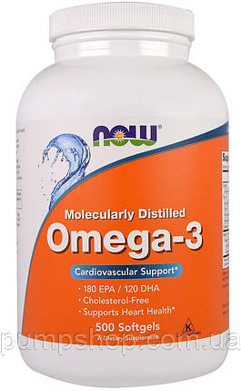 Омега-3 жирні кислоти Now Foods Omega-3 500 капс., фото 2