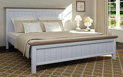 Ліжко дерев'яне Мебигранд Верджинія(S2010-R80B) 140х200 сосна блакитна/темний горіх