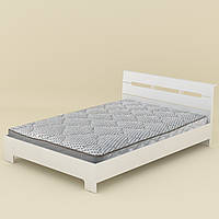 Кровать полуторная с матрасом 140 Стиль белый Компанит (144х213х77 см)
