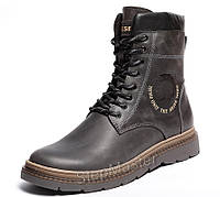 Ботинки кожаные зимние Diesel Cassidy Combat Grey Marble