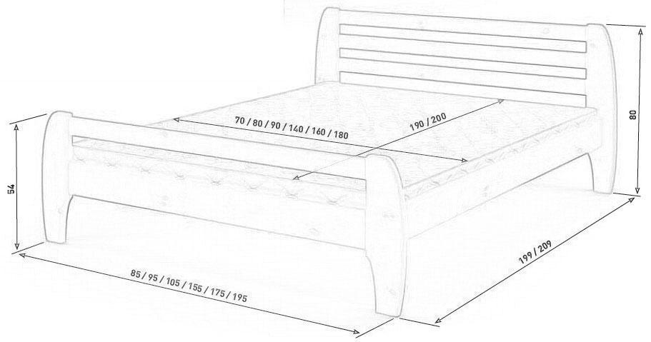 Кровать деревянная Милан 180х200 Mebigrand сосна белая - фото 2 - id-p1079025509