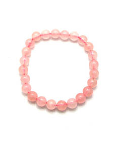 Браслет із рожевого кварцу (Ø=0,8 см)