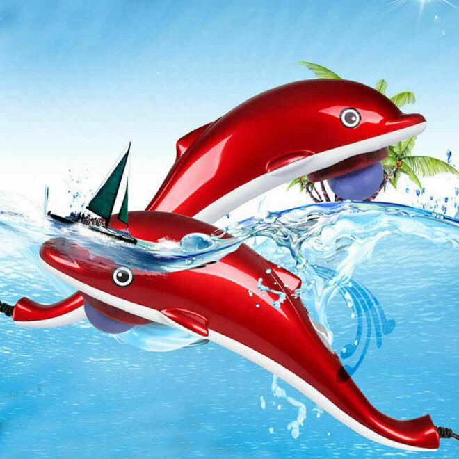 [ОПТ] Ручний масажер для тіла Dolphin маленький + 3 насадки, фото 1