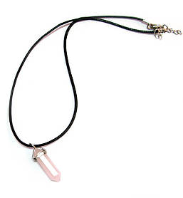 Намисто з кулоном із каменю (рожевий кварц)