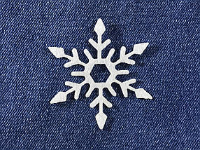 Декор Сніжинка колір білий клейовий 60х65 мм