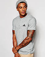 Футболка сіра Adidas бавовна чоловіча Спортивна футболка з принтом Адідас