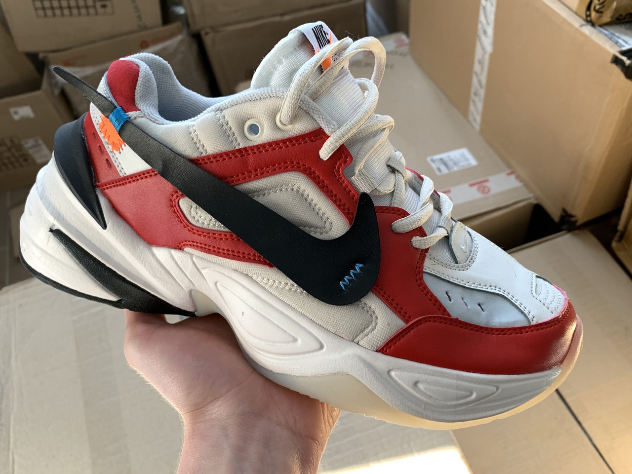 Чоловічі кросівки Off White x Nike M2k Tekno Air Monarch білі