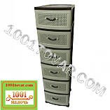 Комод пластиковий на 6 ящиків Сітка сірий з чорним, фото 7