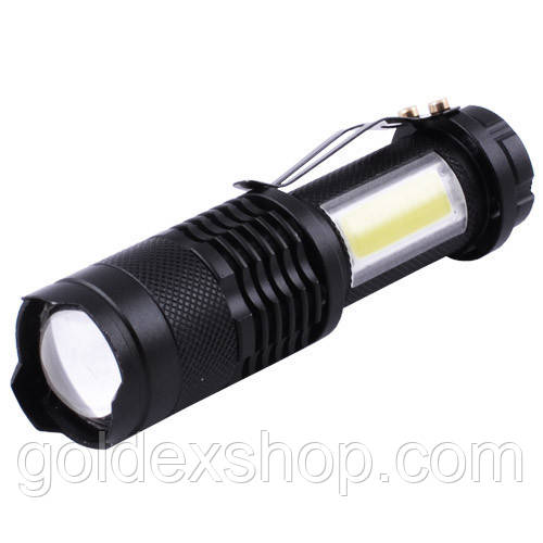 Ручний акумуляторний ліхтарик 8468-XPE+COB, з зарядкою від micro USB, zoom