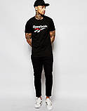Чоловіча чорна футболка Reebok(з білим принтом), фото 2