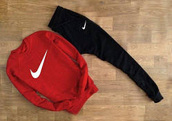 Спортивний костюм червоний світшот Nike галочка біла