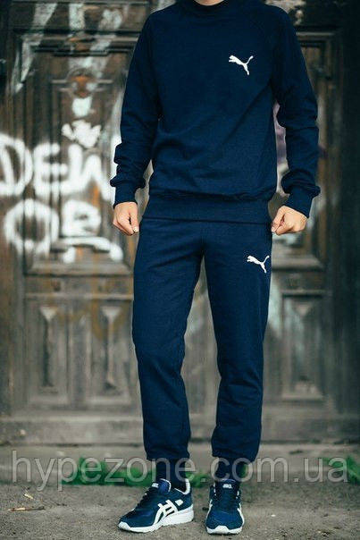 Чоловічий темно-синій спортивний костюм Puma дрібний позначка