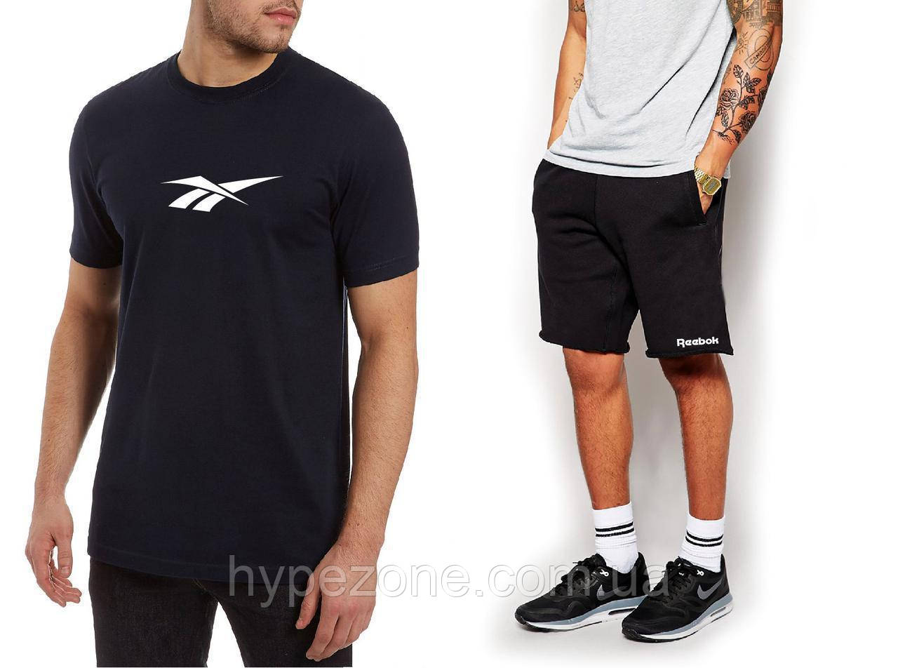 Чоловічий комплект футболка + шорти Reebok чорного кольору