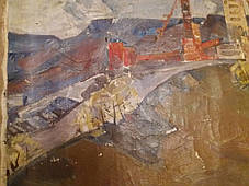 Картина Будівництво автор Ст. Бєлов 1982 рік, фото 4