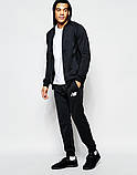 Чоловічі спортивні штани Balance | Нью Беланс чорні білий значок, фото 2