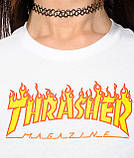 Футболока Thrasher Flame Logo жіноча | Трешер Футболка, фото 2