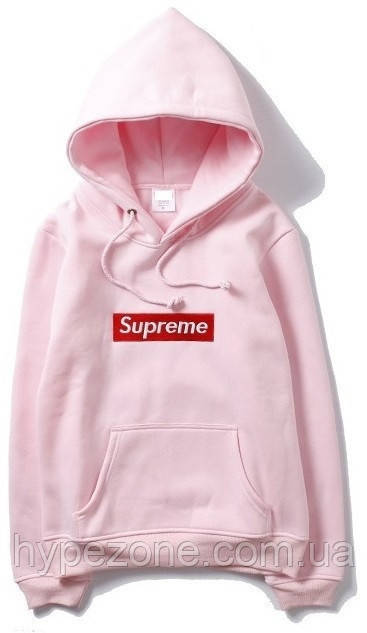 Худі чоловічий SUPREME NY | Тостовка Супрім рожева