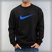 Світшот чорний Nike ( Найк ) ( синій лого )