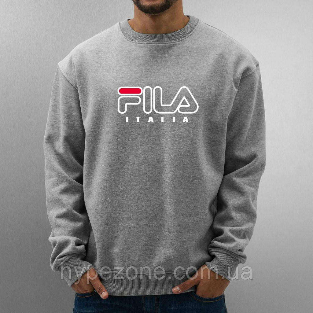 Світшот сірий FILA ( Філа ) ( кольоровий друк )