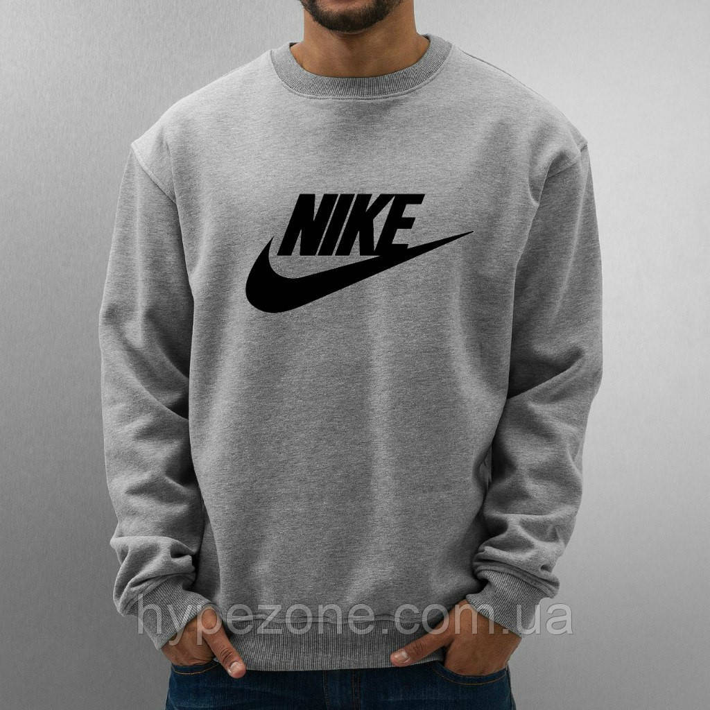 Світшот сірий Nike ( Найк ) ( галочка+ім'я ), фото 1