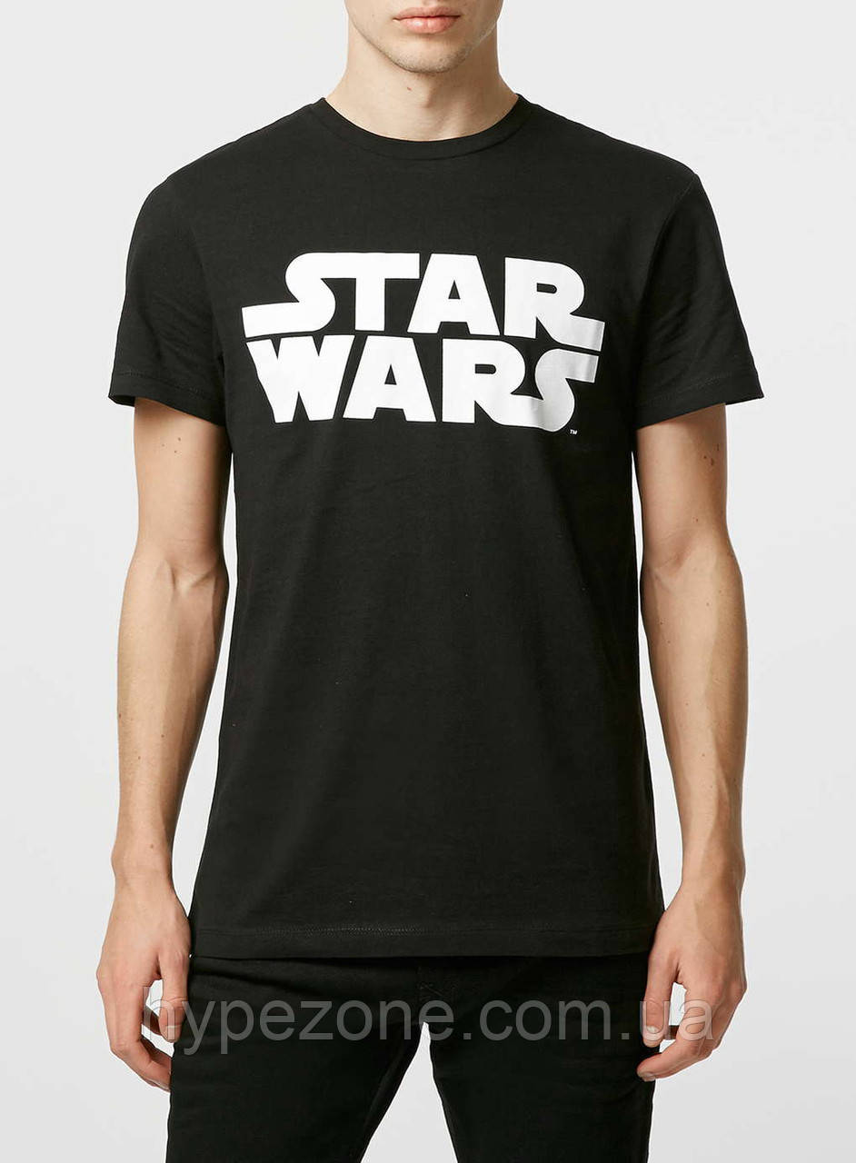 Чоловіча чорна Футболка Black Star Wars Logo