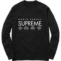 Світшот чорний чоловічий Supreme International Crewneck Кофта