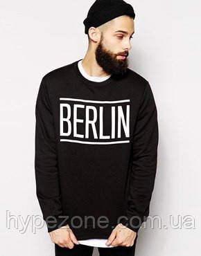 Світшот чорний чоловічий BERLIN | Кофта